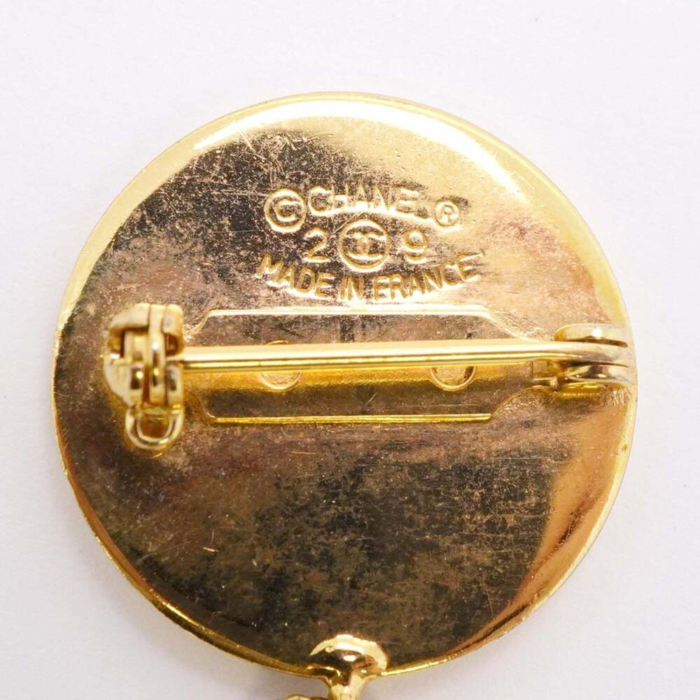 CHANEL Authentic Gold Logo Brooch - Picture 4 of 7
